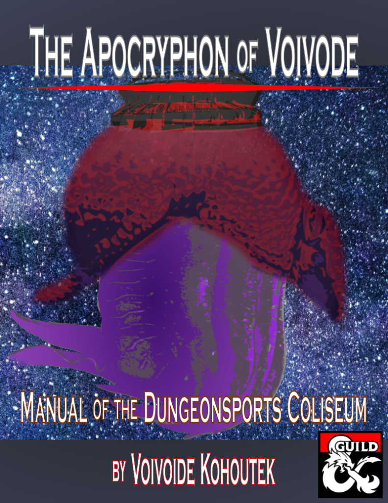 The Apocryphon of Voivode cover features an image of the coliseum floating through the Astral Plane on the back of the Shieldbeast.