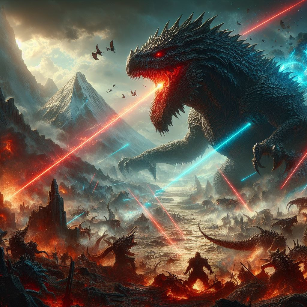 Tarrasque shooting lasers out of its mouth